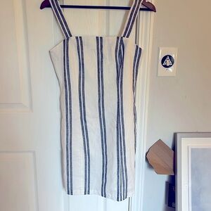 Womens small cotton/linen striped sundress